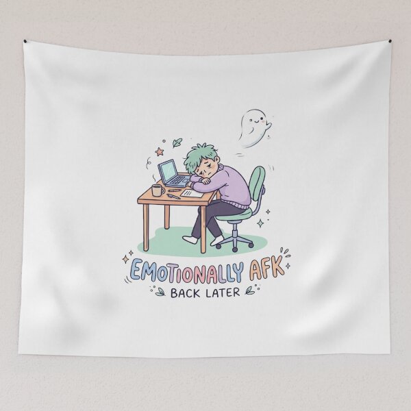 Item preview, Emotionally AFK Introvert Funny Ghost Design designed and sold by Quiet Mode Studio.