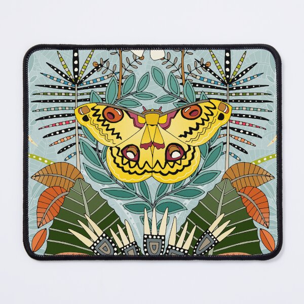 Item preview, tropical moth paradise celadon blue designed and sold by scrummy.