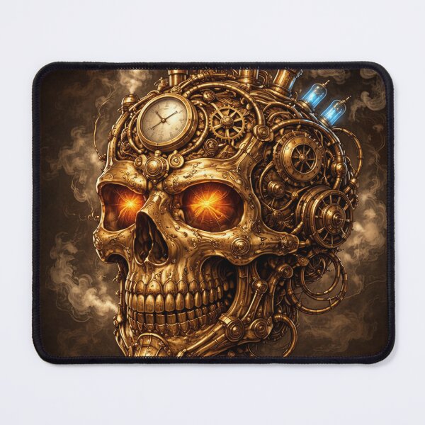 Item preview, Clockwork Steampunk Skull – Mechanical Gear Skull Fantasy Art designed and sold by Gearsandgrit.