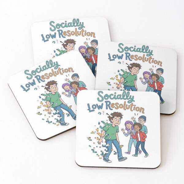 Item preview, Socially Low Resolution Introvert Humor Design designed and sold by Quiet Mode Studio.