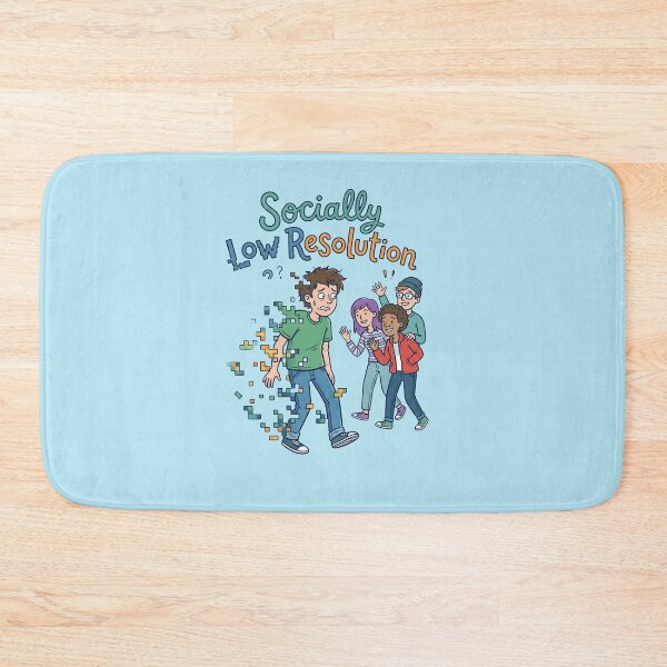 Item preview, Socially Low Resolution Introvert Humor Design designed and sold by Quiet Mode Studio.