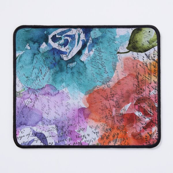 Item preview, Bright Rose Watercolor Painting Vintage Writing designed and sold by Karlena Lewin Studio.