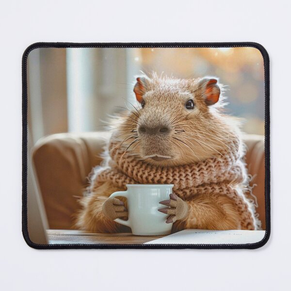 Item preview, Kavi – The Emotional Support Capy – Desperate Home Office Coffee Moment designed and sold by Zajumaris Art & Heart.