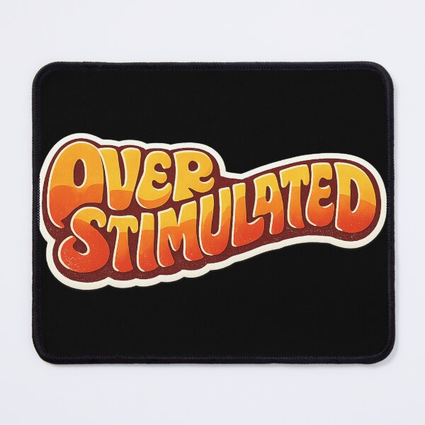 Item preview, Overstimulated Groovy Retro 70s Wavy Typography designed and sold by Retro Mood Co.