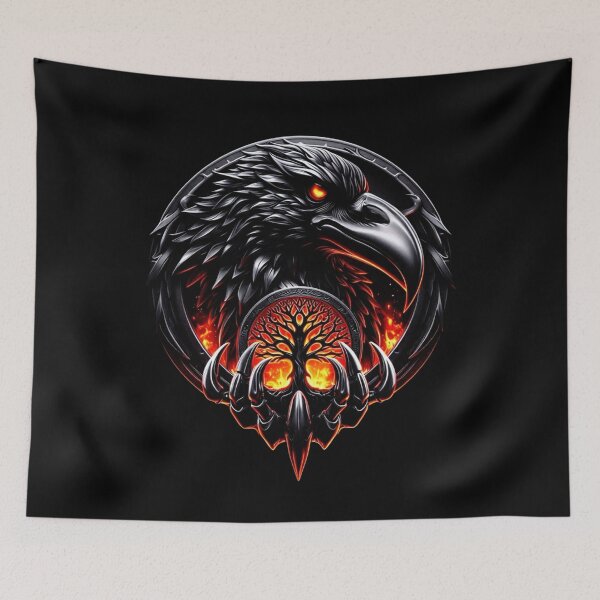 Item preview, Raven Skull Fire Tree of Life Dark Gothic Art designed and sold by DeimosArtIntl.