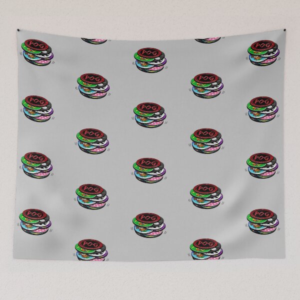 Item preview, 90s Pogs Stack Illustration | Retro Playground Toy Nostalgia designed and sold by SimplyJasper.