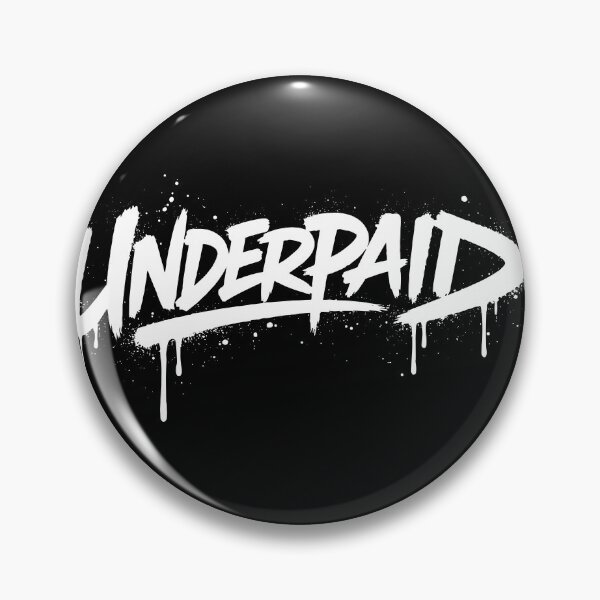 Item preview, UNDERPAID Graffiti Spray Paint Street Art Typography designed and sold by lalunadraw1.