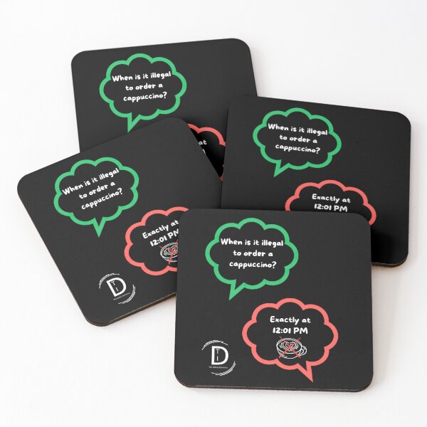 Item preview, Funny Italian Cappuccino Rule-No Coffee After 12PM Joke Black designed and sold by TheItaliandilemma.