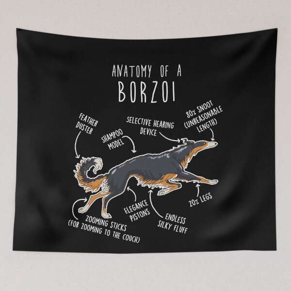 Item preview, Tri Color Borzoi Dog Anatomy designed and sold by Clara Hollins.
