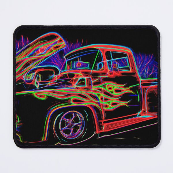 Item preview, Neon Ford F100 Pickup Truck With Flames Classic Hot Rod Art designed and sold by Moriarty's Digital Visions.