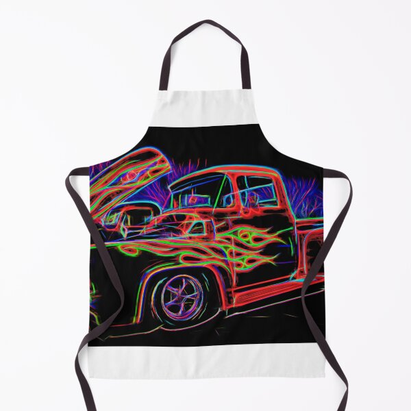 Item preview, Neon Ford F100 Pickup Truck With Flames Classic Hot Rod Art designed and sold by Moriarty's Digital Visions.