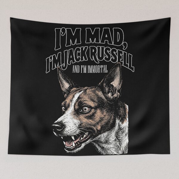 Item preview, Mad Jack Russell Immortal - Crazy Dog Vintage Humor Dark Art designed and sold by TOTO GUYANA.