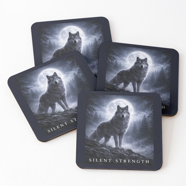 Item preview, Silent Strength Wolf – Moonlit Spirit Animal Wildlife Art designed and sold by GeoWild Designs.