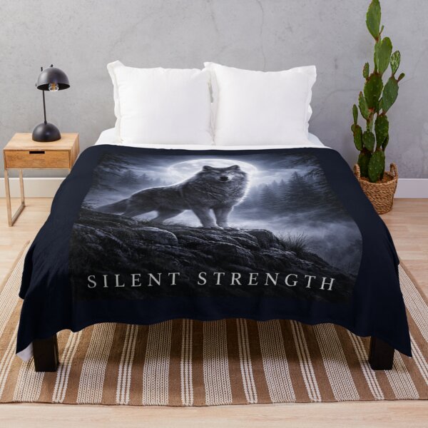 Item preview, Lobo de fuerza silenciosa: arte de vida silvestre animal con espíritu iluminado por la luna designed and sold by GeoWild Designs.