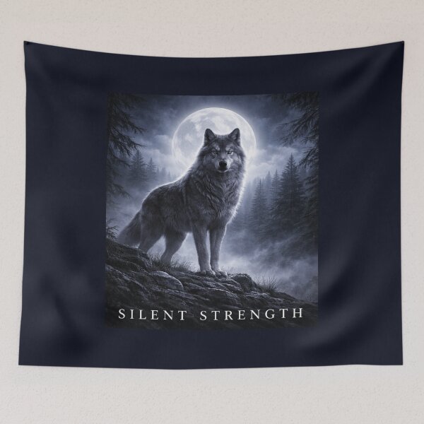Item preview, Silent Strength Wolf – Moonlit Spirit Animal Wildlife Art designed and sold by GeoWild Designs.