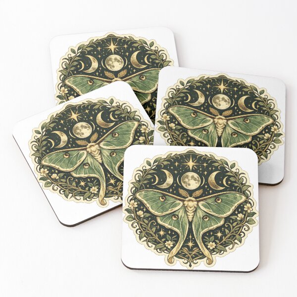 Item preview, Celestial Luna Moth Botanical Stars Dark Academia designed and sold by Retro Mood Co.