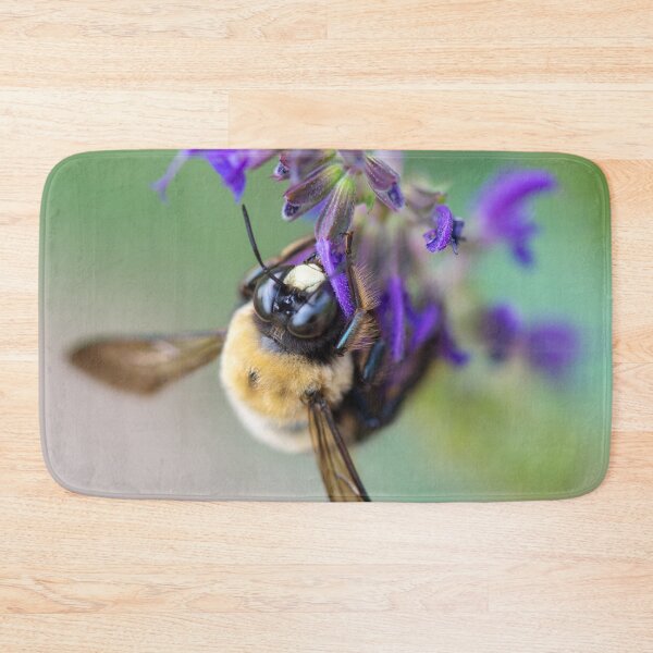 Item preview, Fuzzy Bee Close Up on Purple Flower designed and sold by vryandesigns.