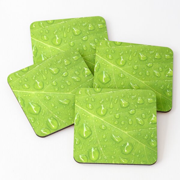 Item preview, Green Leaf with Water Droplets in Fresh Light designed and sold by katifinell.