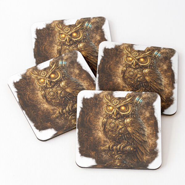 Item preview, Clockwork Steampunk Owl – Mechanical Gear Owl Fantasy Art designed and sold by Gearsandgrit.