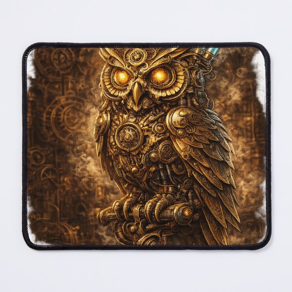 Item preview, Clockwork Steampunk Owl – Mechanical Gear Owl Fantasy Art designed and sold by Gearsandgrit.