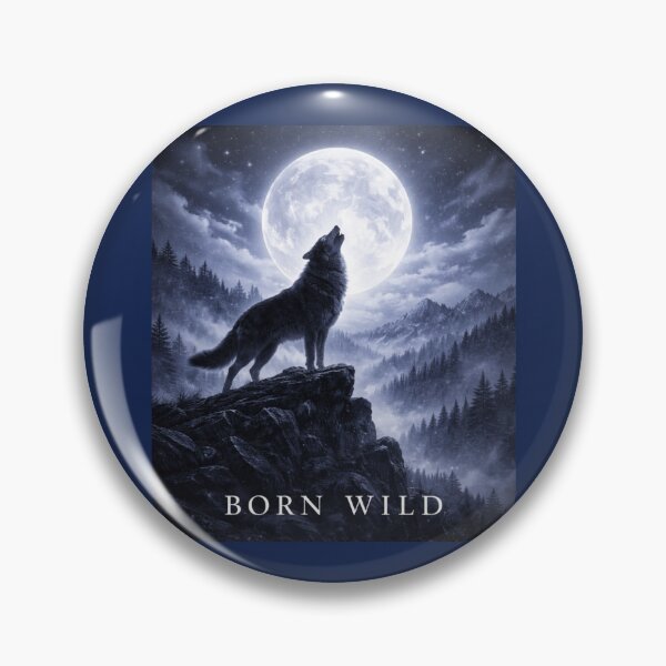 Item preview, Born Wild Wolf – Moonlit Wilderness Wolf Art designed and sold by GeoWild Designs.
