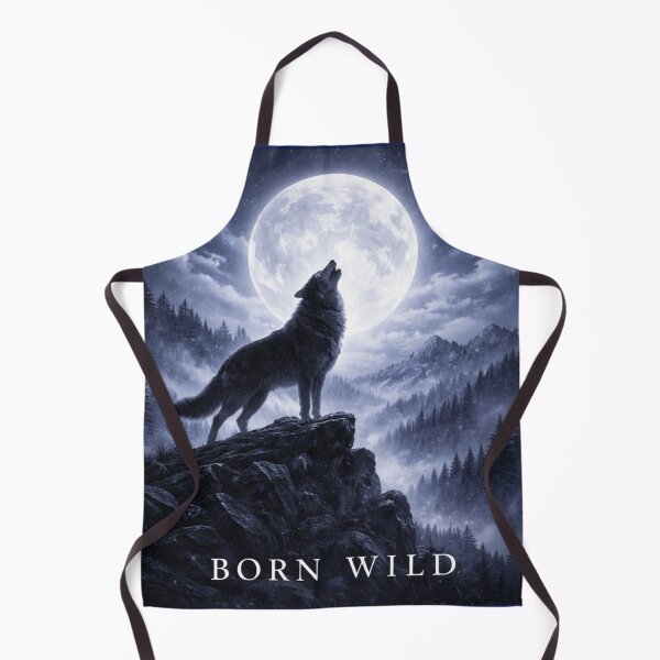 Item preview, Born Wild Wolf – Moonlit Wilderness Wolf Art designed and sold by GeoWild Designs.