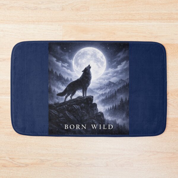 Item preview, Born Wild Wolf – Moonlit Wilderness Wolf Art designed and sold by GeoWild Designs.