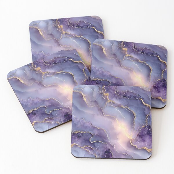Item preview, Dreamy Amethyst and Lavender Fluid Crystal with Gold Veins designed and sold by Nine Lives Studio.
