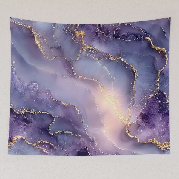 Item preview, Dreamy Amethyst and Lavender Fluid Crystal with Gold Veins designed and sold by Nine Lives Studio.