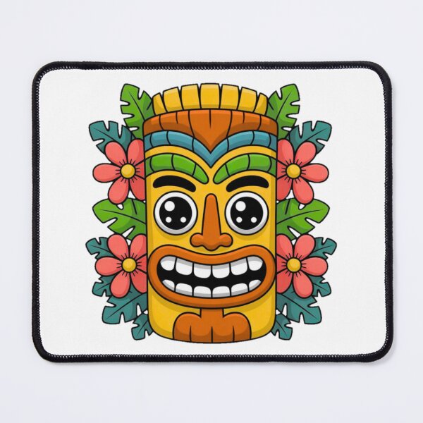Item preview, Cute Kawaii Tiki Mask Tropical Cartoon Island Art designed and sold by YounexxART.