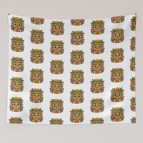 Item preview, Cute Kawaii Tiki Mask Tropical Cartoon Island Art designed and sold by YounexxART.