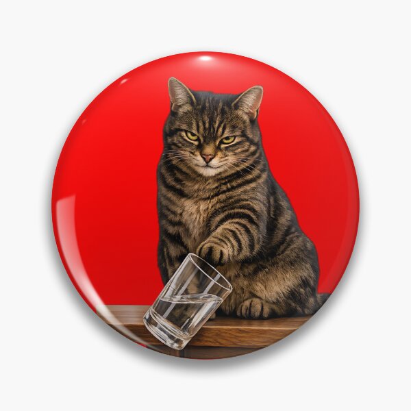 Item preview, Evil Cat Knocking Glass Off Table Funny Sticker designed and sold by ArcanePrintsxo.
