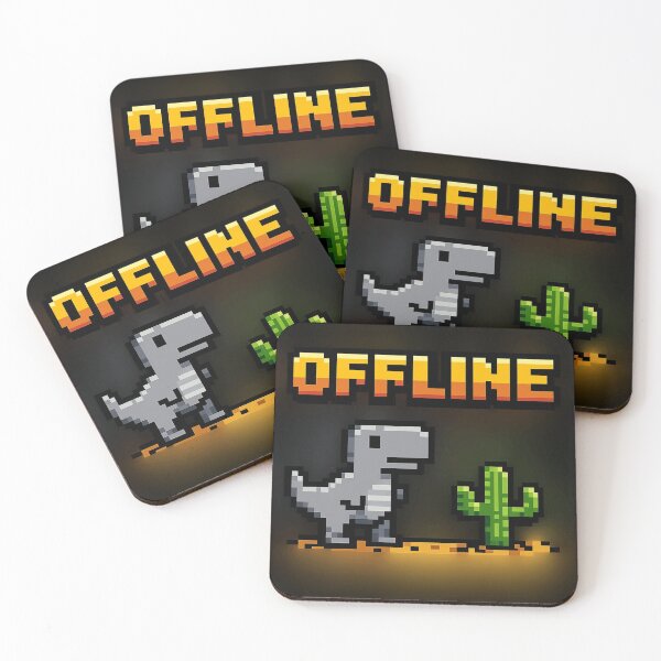 Item preview, Offline Dinosaur Pixel Art 8-Bit Internet Error designed and sold by Retro Mood Co.