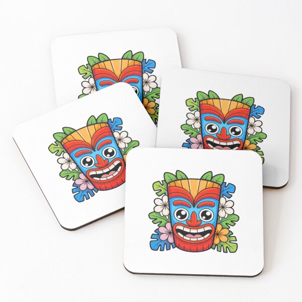 Item preview, Happy Kawaii Tiki Mask Cute Tropical Cartoon Design designed and sold by YounexxART.