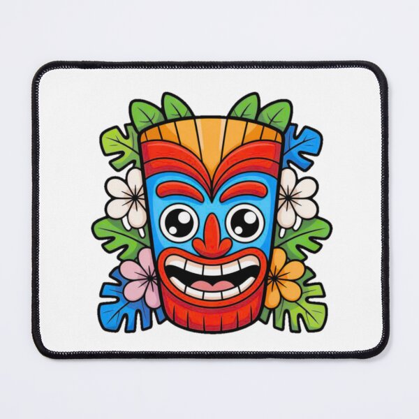 Item preview, Happy Kawaii Tiki Mask Cute Tropical Cartoon Design designed and sold by YounexxART.
