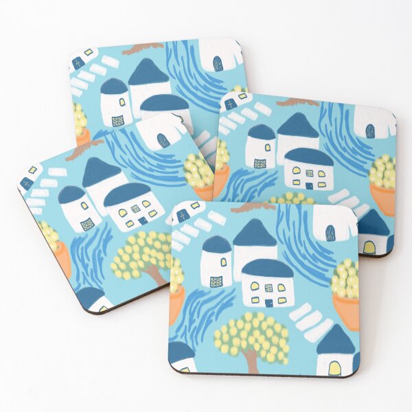Item preview, Mediterranean Greek Houses designed and sold by RepeatCandy.