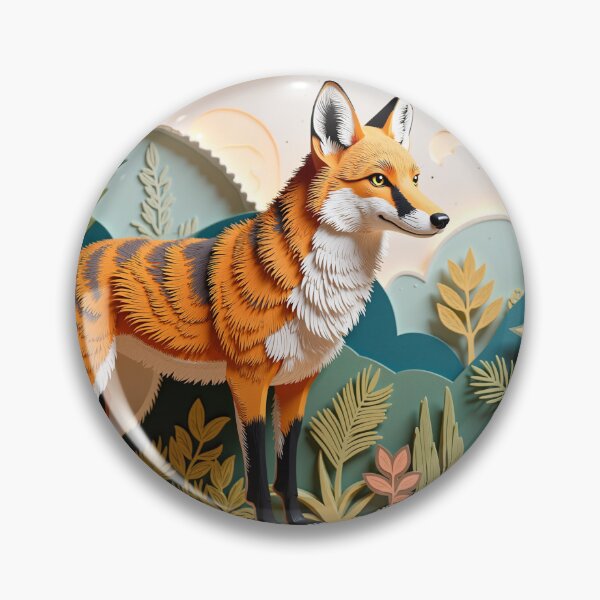 Item preview, Paper Cutout Fox | Tropical Jungle Glow  designed and sold by LatentRenderArt.