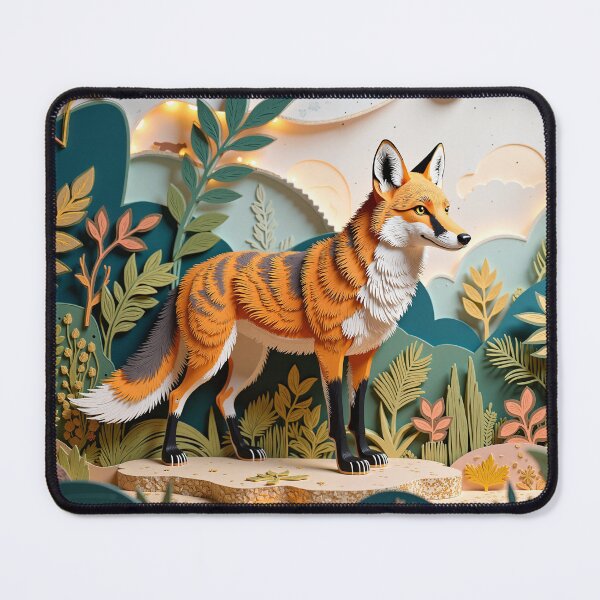 Item preview, Paper Cutout Fox | Tropical Jungle Glow designed and sold by LatentRenderArt.
