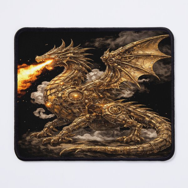 Item preview, Clockwork Steampunk Owl – Mechanical Gear Owl Fantasy Art Clockwork Steampunk Fire Dragon – Mechanical Gear Dragon Fantasy Art designed and sold by Gearsandgrit.