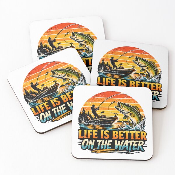 Item preview, Life Is Better On The Water Vintage Sunset Fishing Shirt Bass Fisherman Gift designed and sold by ZEBBEDE - Minimal Streetwear .
