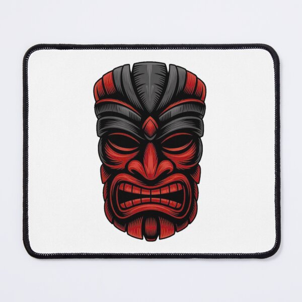 Item preview, Dark Tribal Tiki Mask Polynesian Warrior Spirit Art designed and sold by YounexxART.