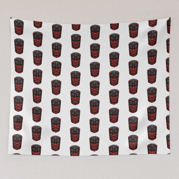 Item preview, Dark Tribal Tiki Mask Polynesian Warrior Spirit Art designed and sold by YounexxART.