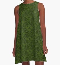 Stegosaurus Lace - Green A-Line Dress