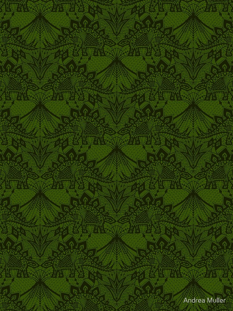 Thumbnail 4 of 4, Mini Skirt, Stegosaurus Lace - Green designed and sold by Andrea Muller.