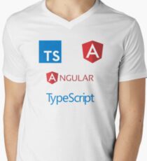 angular typescript sticker set Men's V-Neck T-Shirt
