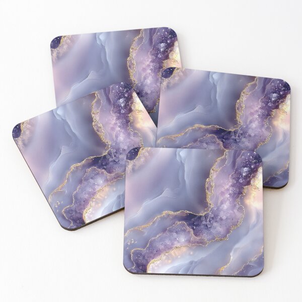 Item preview, Enchanted Purple Geode Resin Art with Glowing Gold Quartz designed and sold by Nine Lives Studio.