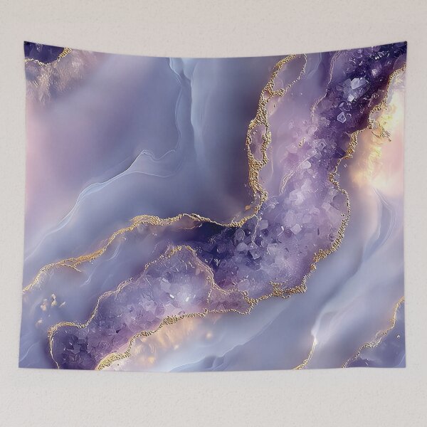 Item preview, Enchanted Purple Geode Resin Art with Glowing Gold Quartz designed and sold by Nine Lives Studio.