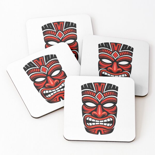 Item preview, Ancient Dark Tiki Mask Tribal Polynesian Warrior Design designed and sold by YounexxART.