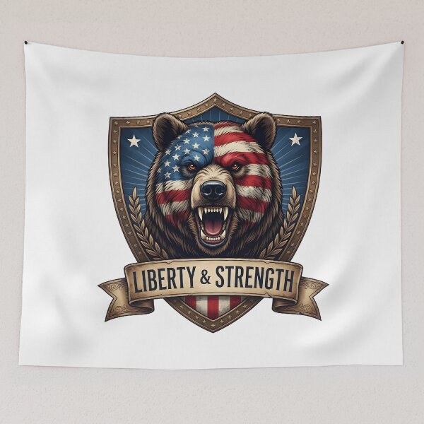 Item preview, Liberty & Strength Bear Shirt – Patriotic American Bear Design - 4th Of July designed and sold by relso.