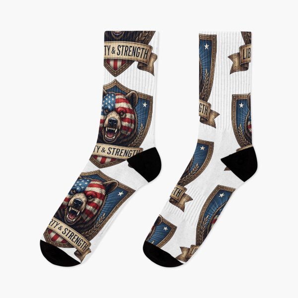Item preview, Liberty & Strength Bear Shirt – Patriotic American Bear Design - 4th Of July designed and sold by relso.